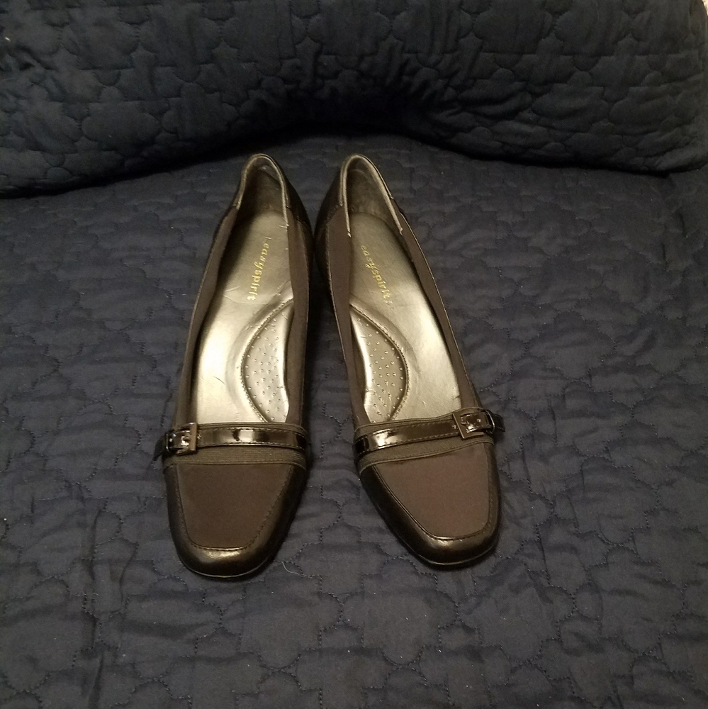 Easy Spirit Black Dressy Wedge Style Slip On Shoes